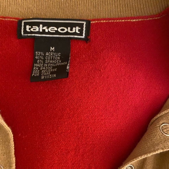 Sold❌❌❌ Y2K top medium red khaki old school style - Picture 3 of 5